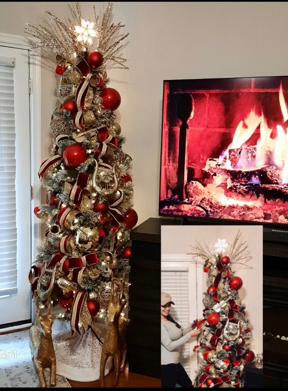 Elegant gold and champagne Christmas tree — detail